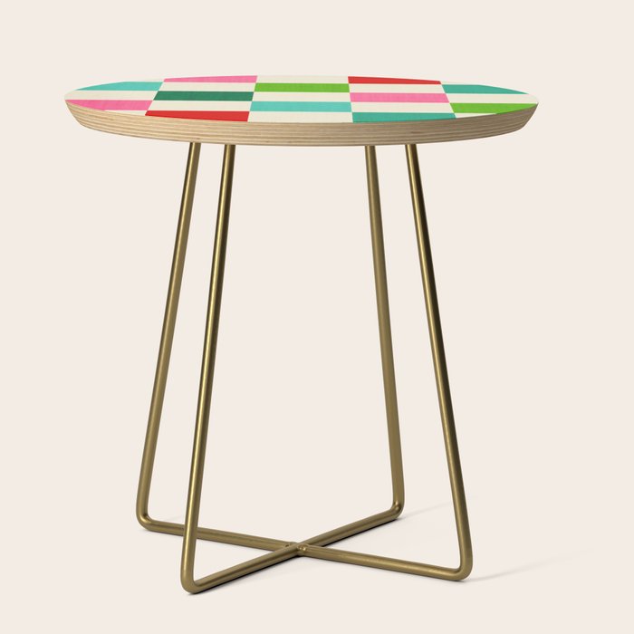 Retro Holiday chequered board pattern - candy Side Table Gallery Image 1