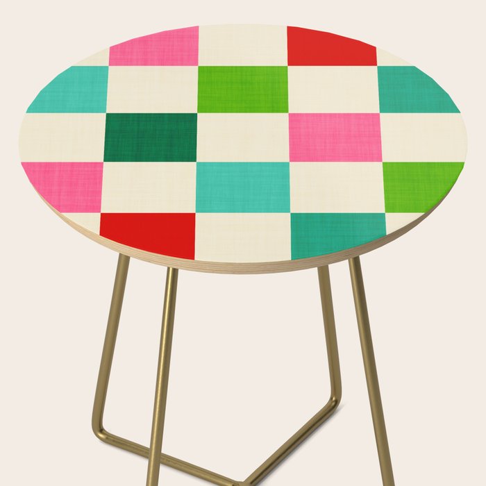 Retro Holiday chequered board pattern - candy Side Table Gallery Image 2