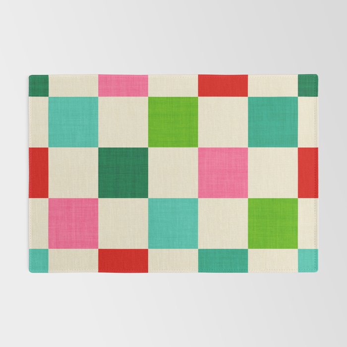 Retro Holiday chequered board pattern - candy Rug Gallery Image 2