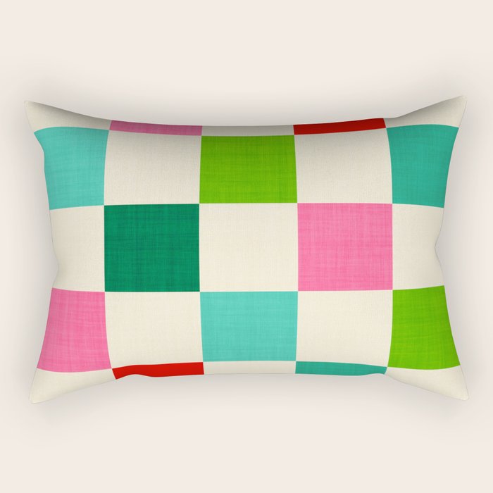 Retro Holiday chequered board pattern - candy Rectangular Pillow Gallery Image 2