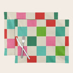 Retro Holiday chequered board pattern - candy Placemat Gallery Image 1