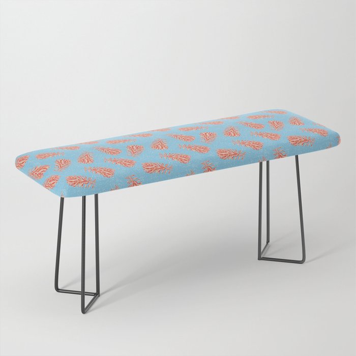 Dancing Pinecones in Light Blue & Red Bench Gallery Image 1