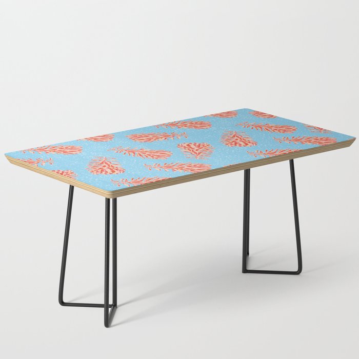 Dancing Pinecones in Light Blue & Red Coffee Table Gallery Image 1