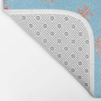 Dancing Pinecones in Light Blue & Red Bath Mat Gallery Image 2
