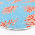 Dancing Pinecones in Light Blue & Red Bath Mat Gallery Image 3