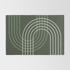 Geometric Lines Rainbow Abstract 5 in Forest Sage Green Rug Gallery Image 2