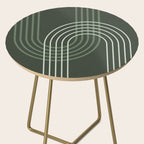 Geometric Lines Rainbow Abstract 5 in Forest Sage Green Side Table Gallery Image 2