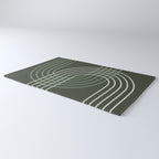Geometric Lines Rainbow Abstract 5 in Forest Sage Green Rug Gallery Image 3