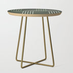 Geometric Lines Rainbow Abstract 5 in Forest Sage Green Side Table Gallery Image 1