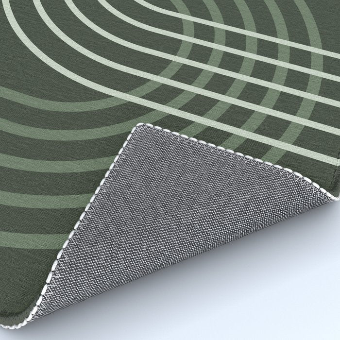 Geometric Lines Rainbow Abstract 5 in Forest Sage Green Rug Gallery Image 4