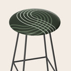 Geometric Lines Rainbow Abstract 5 in Forest Sage Green Stool Gallery Image 2