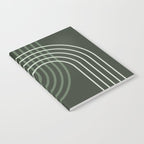 Geometric Lines Rainbow Abstract 5 in Forest Sage Green Notebook Gallery Image 2