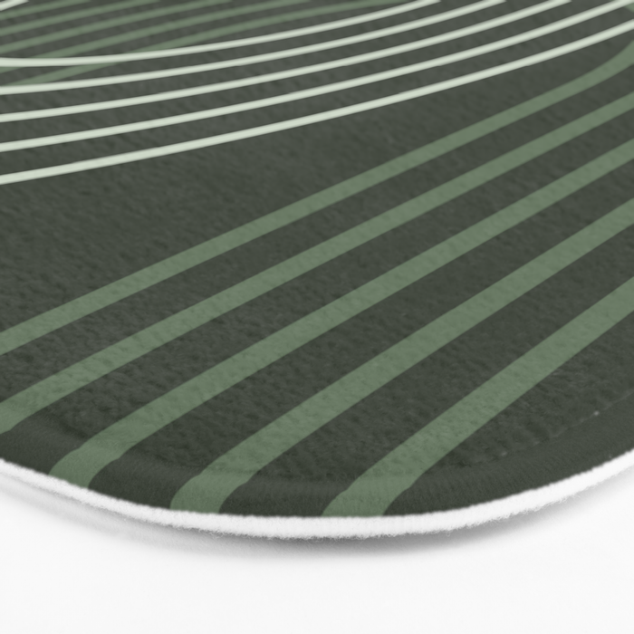 Geometric Lines Rainbow Abstract 5 in Forest Sage Green Bath Mat Gallery Image 3