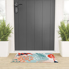 Summer Abstract, Floral Prints, Orange, Teal, Blue, Colourful Prints. Welcome Mat Gallery Image 3