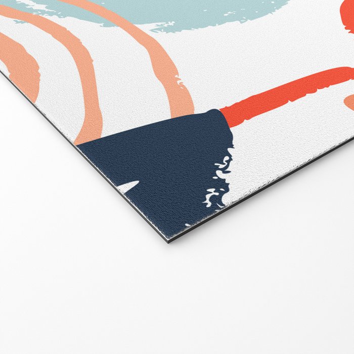 Summer Abstract, Floral Prints, Orange, Teal, Blue, Colourful Prints. Welcome Mat Gallery Image 2