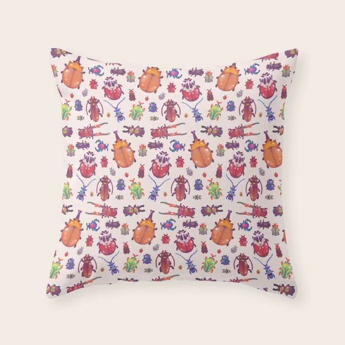 Beetle - pastel Throw Pillow Gallery Image 6