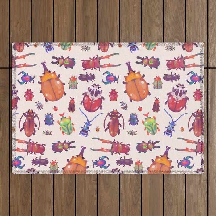 Beetle - pastel Outdoor Rug Gallery Image 1