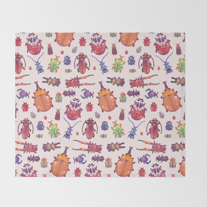 Beetle - pastel Throw Blanket Gallery Image 2