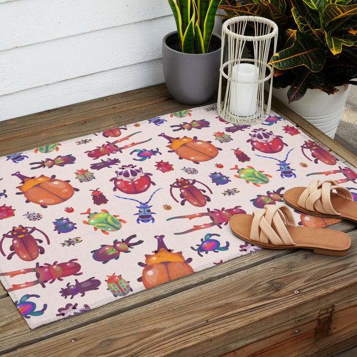 Beetle - pastel Outdoor Rug Gallery Image 2
