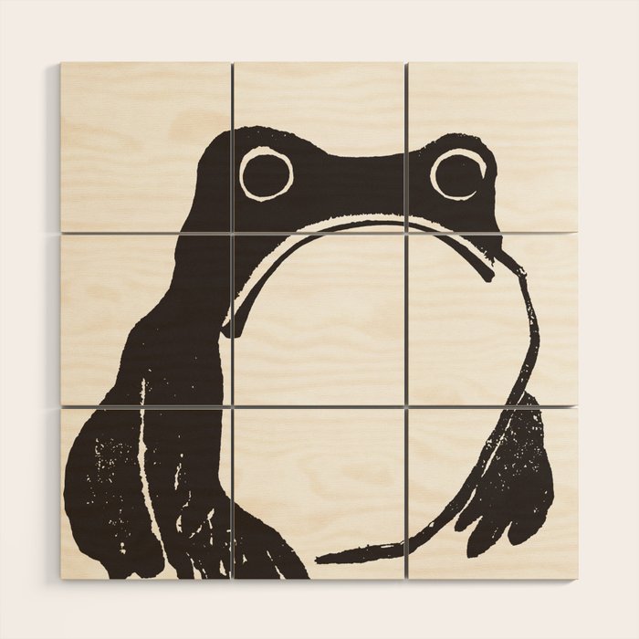 Matsumoto Hoji Japanese Grumpy Frog Art Print Wood Wall Art Gallery Image 1