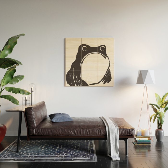 Matsumoto Hoji Japanese Grumpy Frog Art Print Wood Wall Art Gallery Image 2