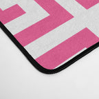 Large Pink and White Greek Key Pattern Desk Mat Gallery Image 4