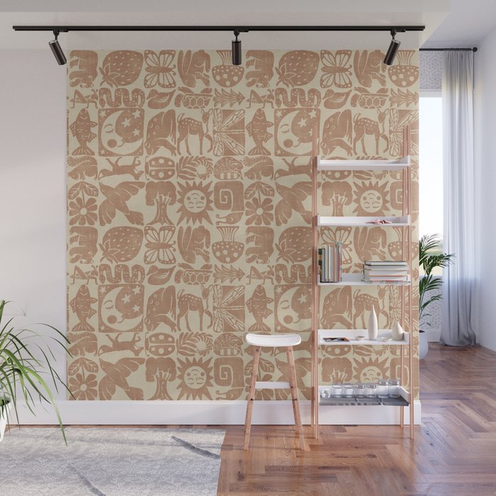 Nature Blocks - terracotta Wall Mural Gallery Image 1