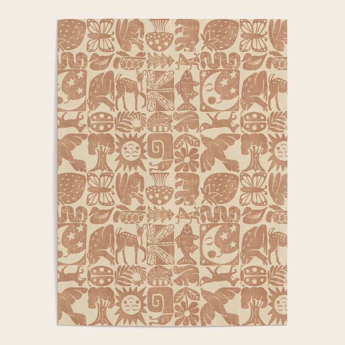 Nature Blocks - terracotta Poster Gallery Image 1