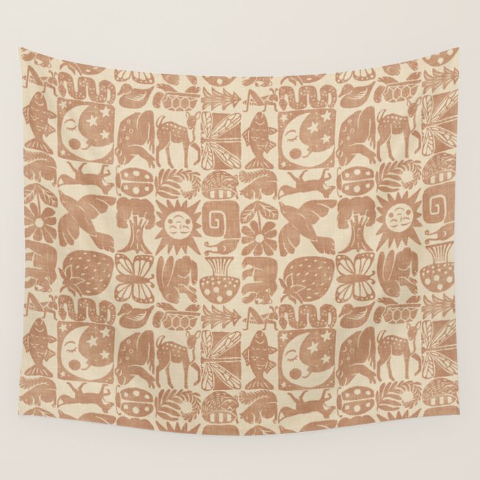 Nature Blocks - terracotta Wall Tapestry Gallery Image 4