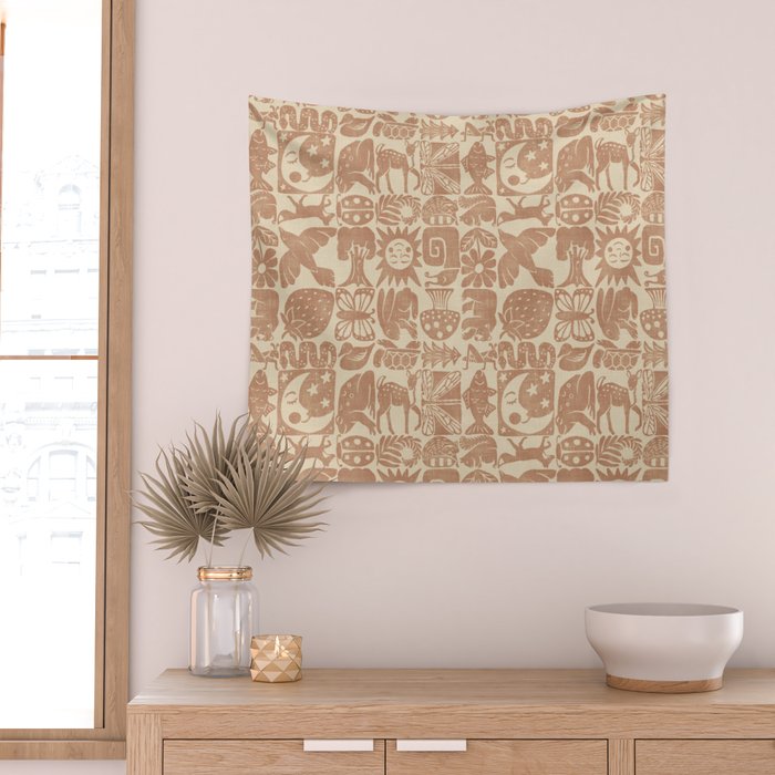 Nature Blocks - terracotta Wall Tapestry Gallery Image 2