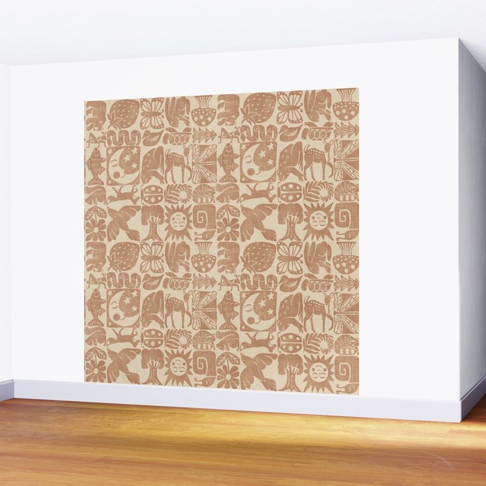 Nature Blocks - terracotta Wall Mural Gallery Image 2