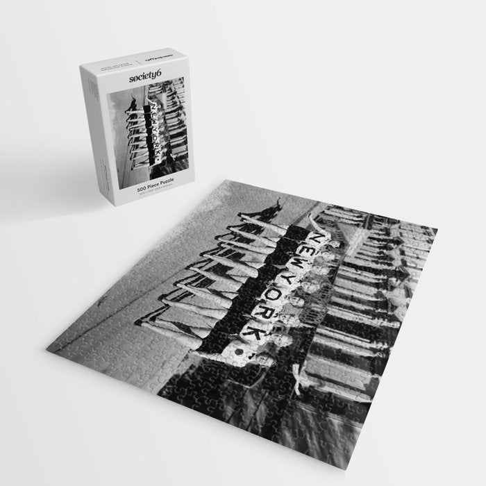New York Girls in a line, lovely girls on the street - mid century vintage photo Jigsaw Puzzle Gallery Image 2