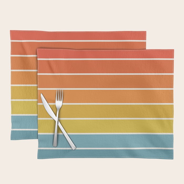 Gradient Arch X Bright Rainbow Mid Century Modern Rainbow Placemat Gallery Image 1