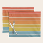 Gradient Arch X Bright Rainbow Mid Century Modern Rainbow Placemat Gallery Image 1