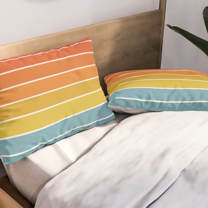Gradient Arch X Bright Rainbow Mid Century Modern Rainbow Pillow Sham Gallery Image 2