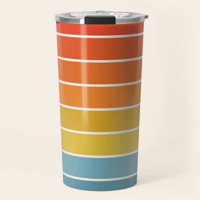 Gradient Arch X Bright Rainbow Mid Century Modern Rainbow Travel Mug Gallery Image 1