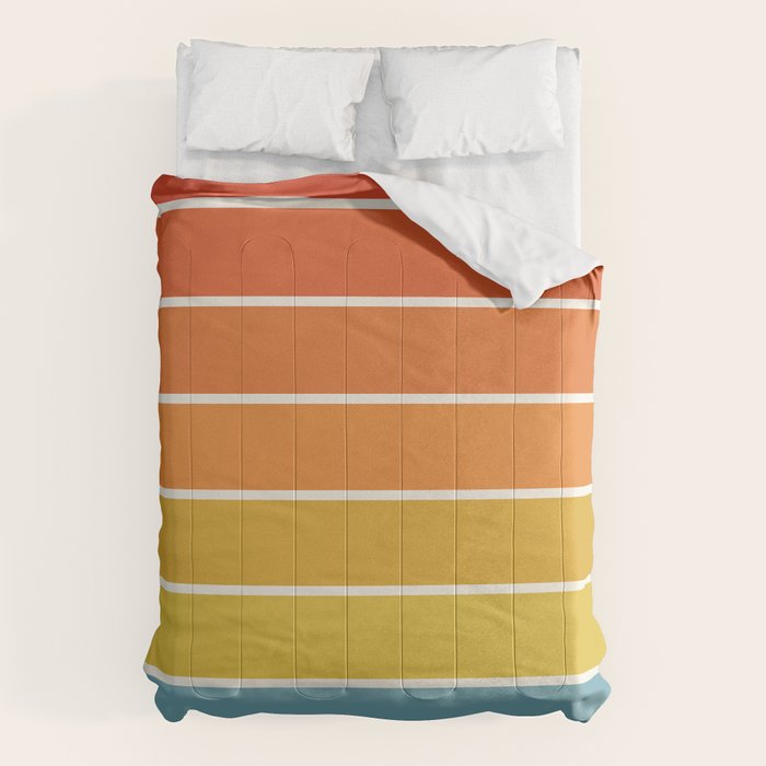 Gradient Arch X Bright Rainbow Mid Century Modern Rainbow Comforter Gallery Image 6