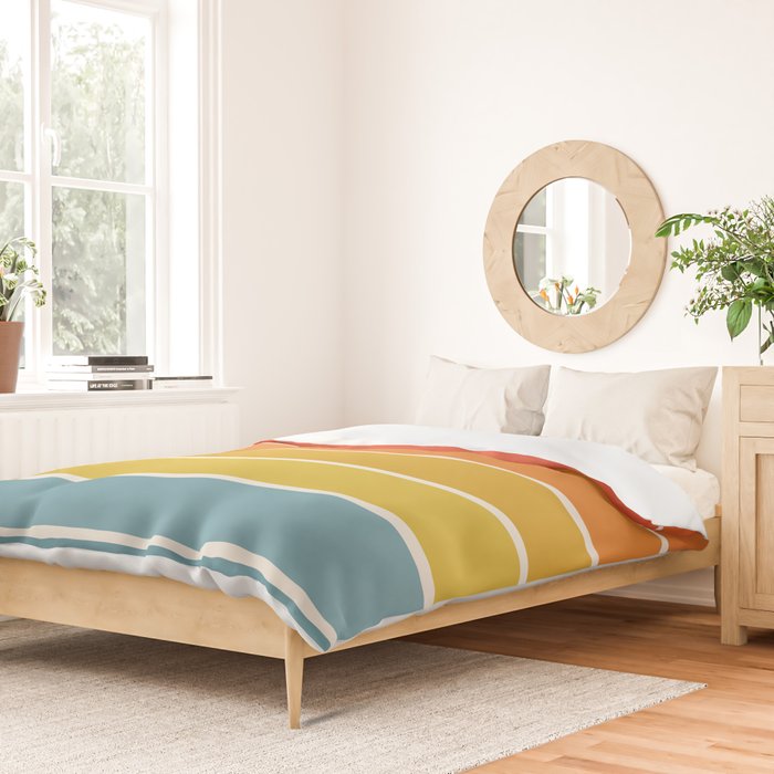 Gradient Arch X Bright Rainbow Mid Century Modern Rainbow Duvet Cover Gallery Image 2