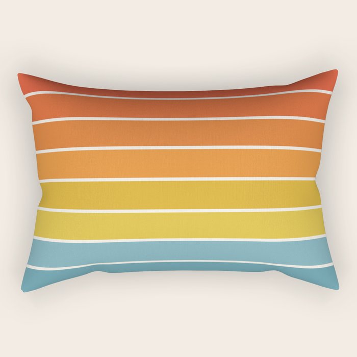 Gradient Arch X Bright Rainbow Mid Century Modern Rainbow Rectangular Pillow Gallery Image 1