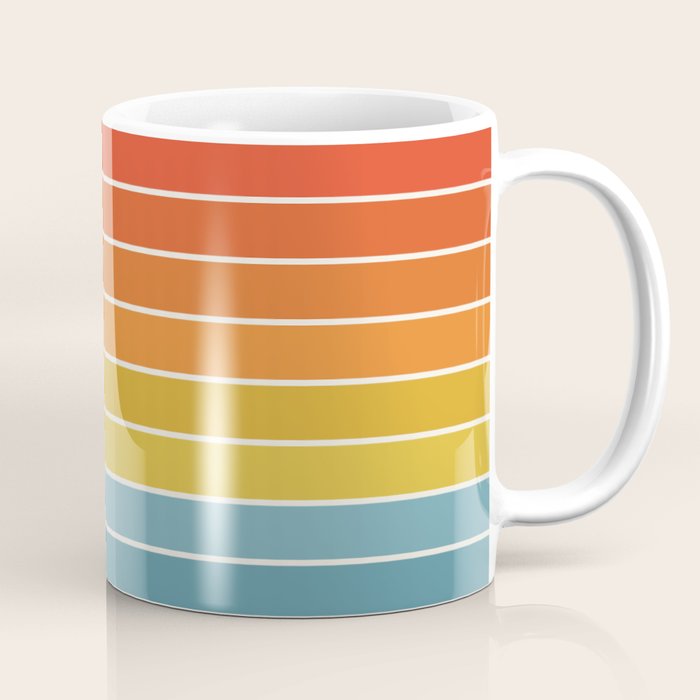 Gradient Arch X Bright Rainbow Mid Century Modern Rainbow Coffee Mug Gallery Image 1