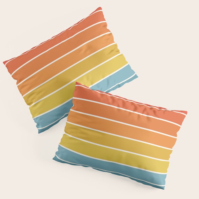 Gradient Arch X Bright Rainbow Mid Century Modern Rainbow Pillow Sham Gallery Image 3