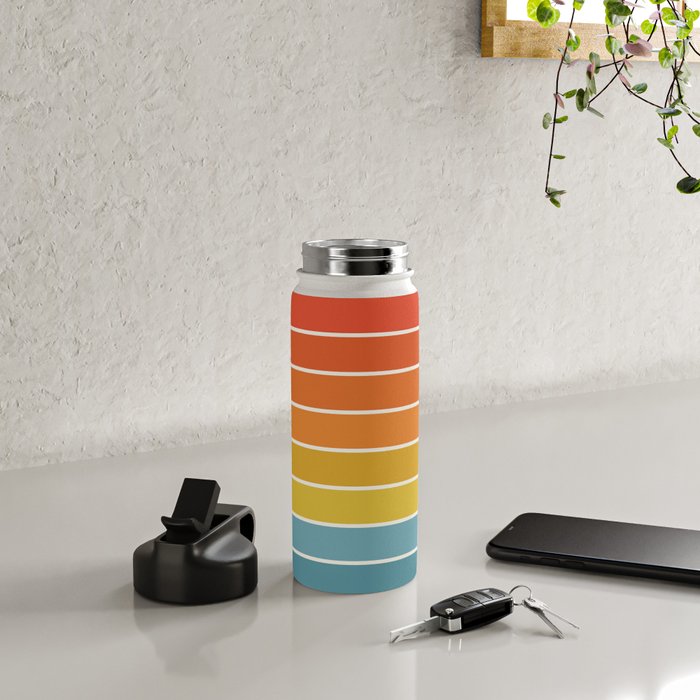 Gradient Arch X Bright Rainbow Mid Century Modern Rainbow Water Bottle Gallery Image 4