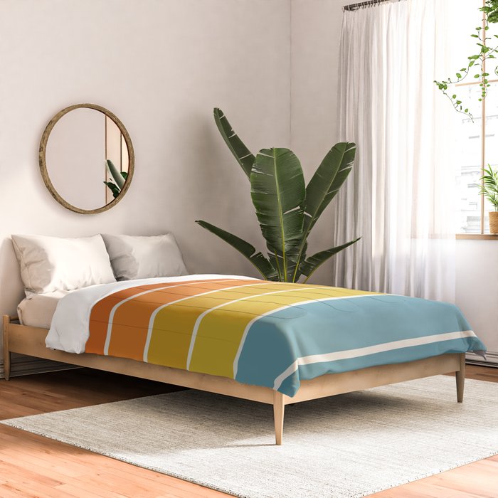 Gradient Arch X Bright Rainbow Mid Century Modern Rainbow Comforter Gallery Image 2