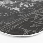 Ice Hockey Patent - Hockey Player Coach Team Art - Black Chalkboard Bath Mat Gallery Image 3