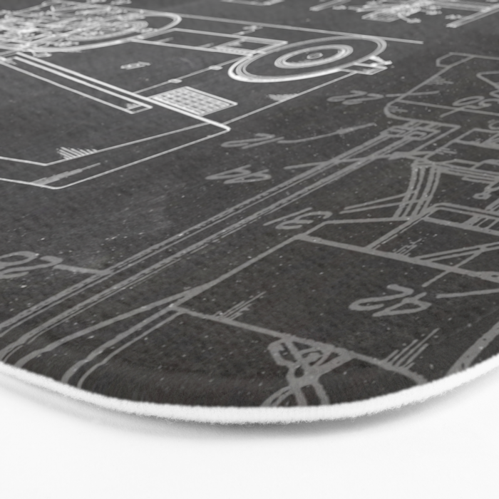 Ice Hockey Patent - Hockey Player Coach Team Art - Black Chalkboard Bath Mat Gallery Image 3