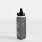 Ice Hockey Patent - Hockey Player Coach Team Art - Black Chalkboard Water Bottle Gallery Image 2