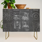 Ice Hockey Patent - Hockey Player Coach Team Art - Black Chalkboard Credenza Gallery Image 1
