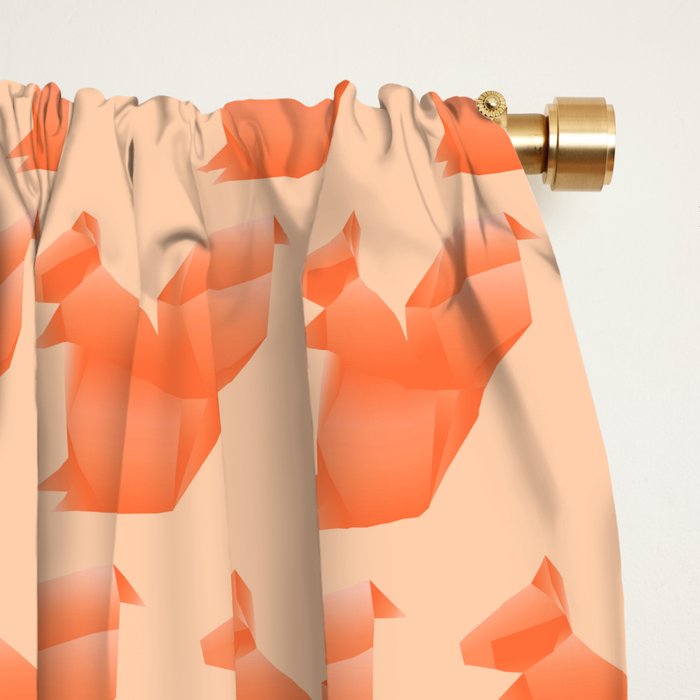 Allergic to Nuts - Origami Orange Squirrel Window Curtain Gallery Image 2