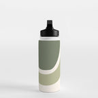 Abstract Shapes 55 in Sage Green and Terracotta (Rainbow Abstraction) Water Bottle Gallery Image 3