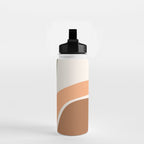 Abstract Shapes 55 in Sage Green and Terracotta (Rainbow Abstraction) Water Bottle Gallery Image 2